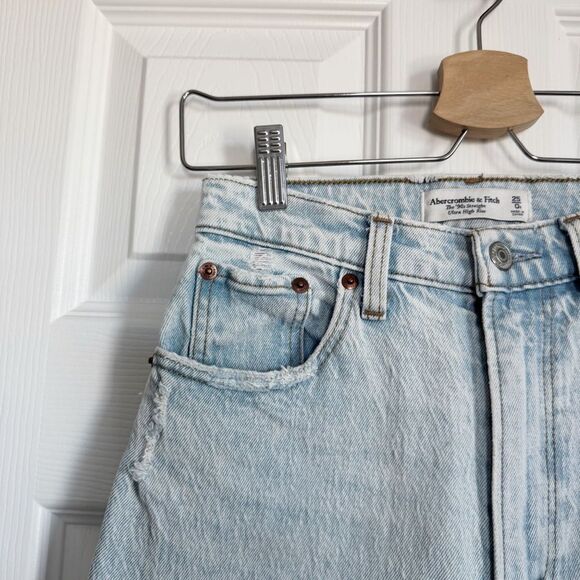 Abercrombie & Fitch Curve Love The 90’s Straight Ultra High Rise Size 25/0 R - Picture 10 of 14